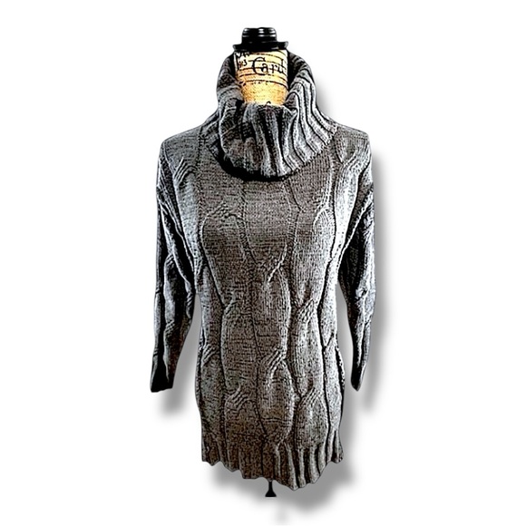STITCH DROP Gray Turtleneck Tunic Sweater NEW WITHOUT TAGS SZ S - Picture 2 of 8